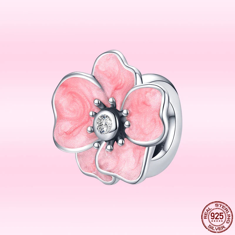 BAMOER Charm Pendente Fiore di Loto in Argento Sterling 925