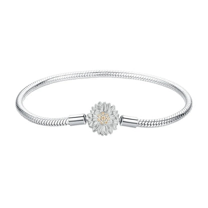 Sterling Silver Snake Chain Bracelet White Gold Plated Charm DIY