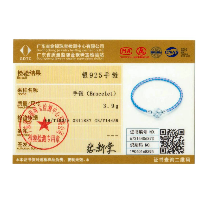 Bracciale Portafortuna in Argento 925 con Quadrifoglio e Vera Pelle a Tre Colori da Donna