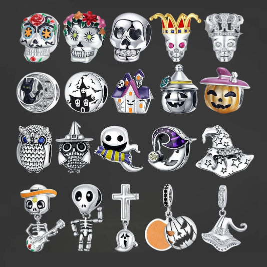 Charm Pendente Halloween in Argento Sterling 925 per Donna DIY SCC1617