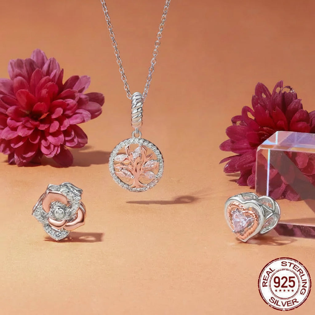 925 Sterling Silver Tree of Life Charm Bead for Women Jewelry Making