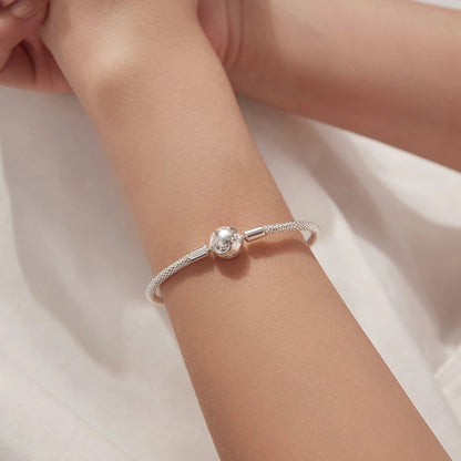 925 Sterling Silver Moon and Stars Charm Bracelet for Women