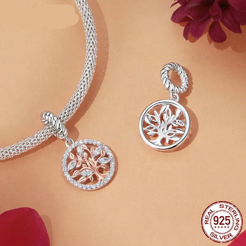 925 Sterling Silver Tree of Life Charm Bead for Women Jewelry Making