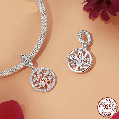 925 Sterling Silver Tree of Life Charm Bead for Women Jewelry Making