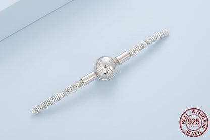 925 Sterling Silver Moon and Stars Charm Bracelet for Women
