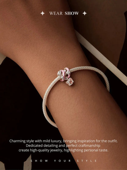 Charm Butterfly cuore flower rosa o azzurro