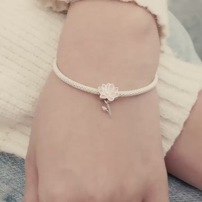 Deliziosi charm pendenti fiori di Loto in Argento 925